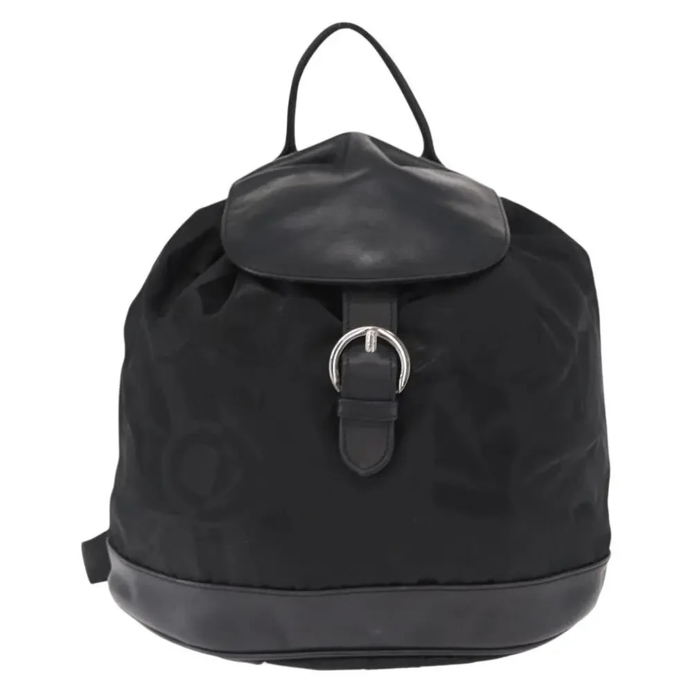 Salvatore Ferragamo Nylon Gancini Backpack Black